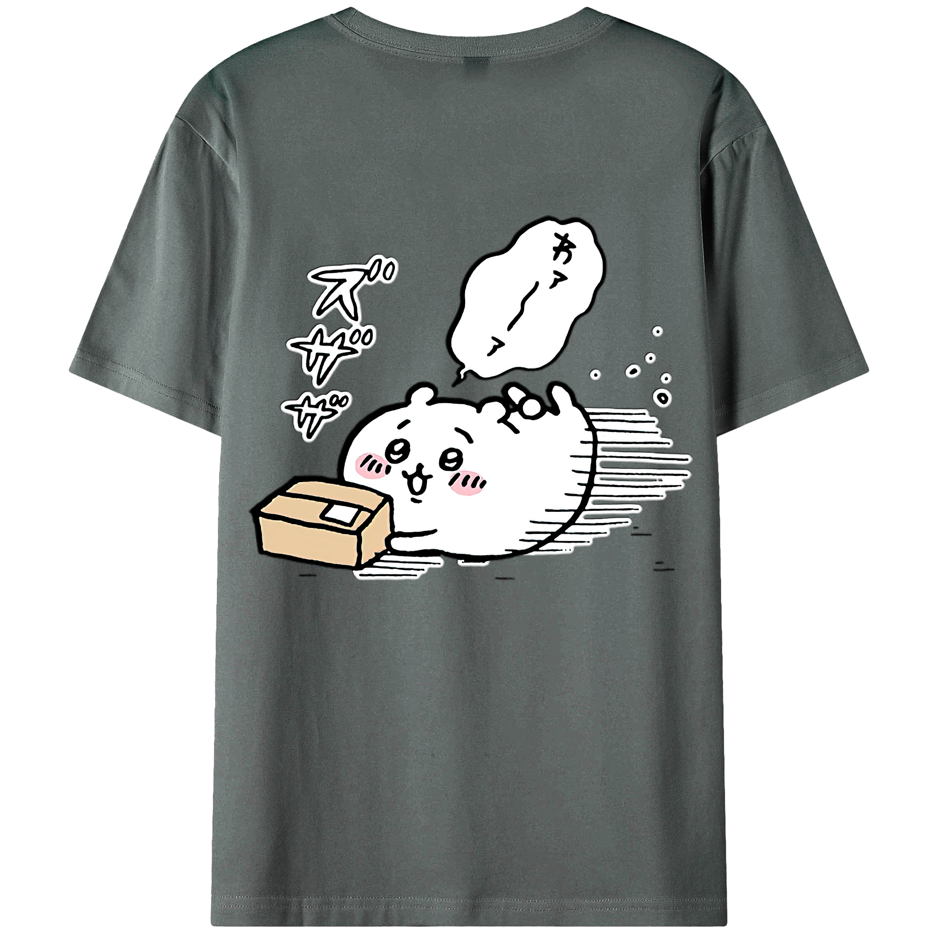 （画像用） ちいかわ ちいかわ Chii-kawa chiikawa 綿100％ メンズ半袖Tシャツ（バックプリント） 通気性